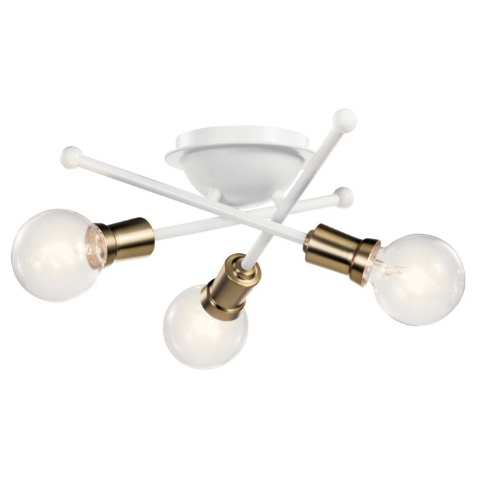 Kichler Armstrong 3 Light 15 Inch Ceiling Light in White