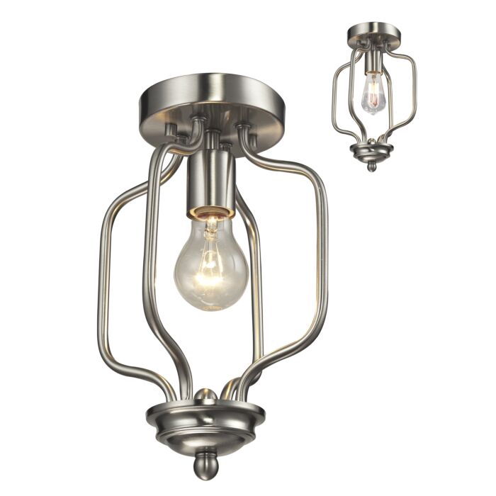 Z Lite Cardinal 1 Light Flush Mount Ceiling Light In Brushed Nickel