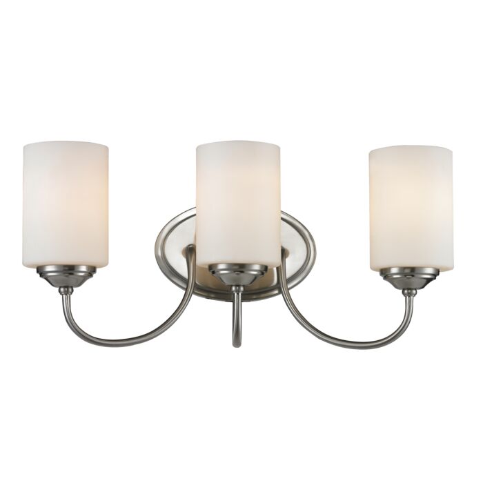 Z Lite Cardinal 3 Light Bathroom Vanity Light In Brushed Nickel