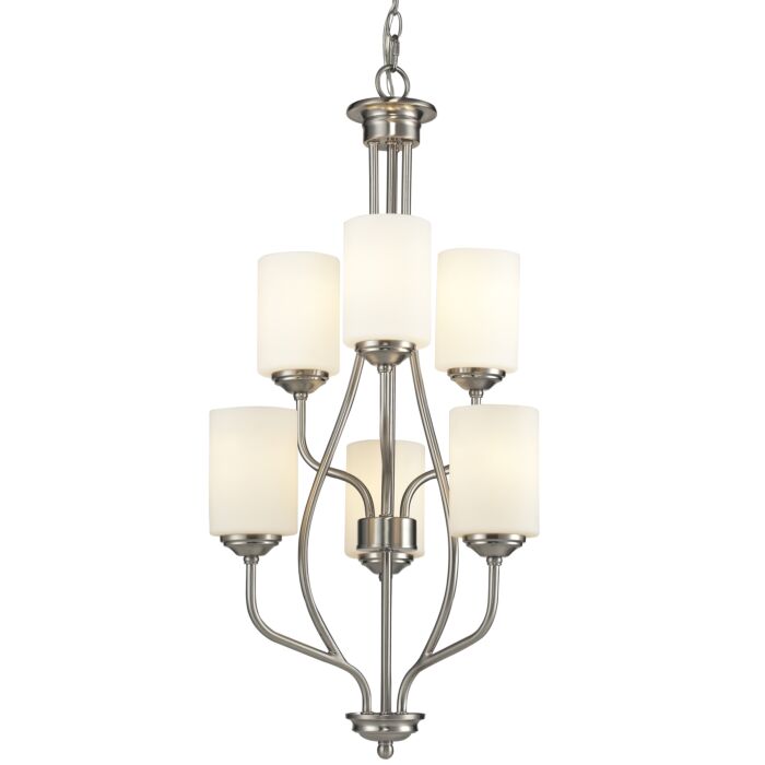 Z Lite Cardinal 6 Light Chandelier In Brushed Nickel
