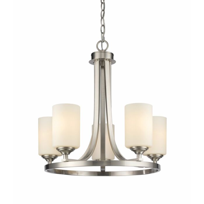 Z Lite Bordeaux 5 Light Chandelier In Brushed Nickel