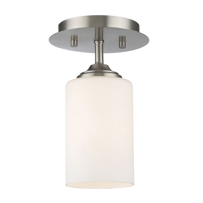 Z Lite Bordeaux 1 Light Flush Mount Ceiling Light In Brushed Nickel