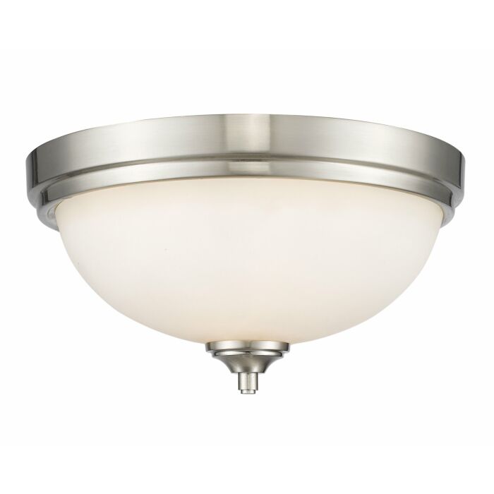 Z Lite Bordeaux 2 Light Flush Mount Ceiling Light In Brushed Nickel