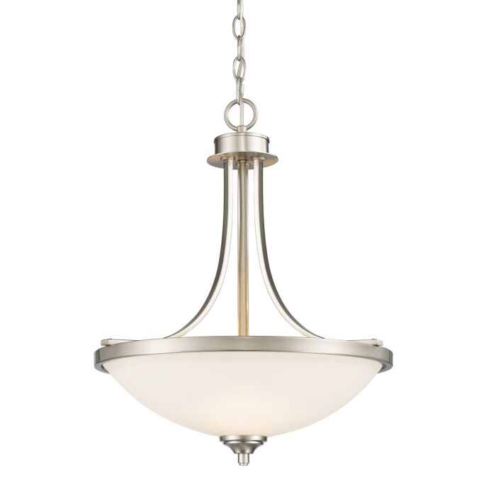 Z Lite Bordeaux 3 Light Pendant Light In Brushed Nickel