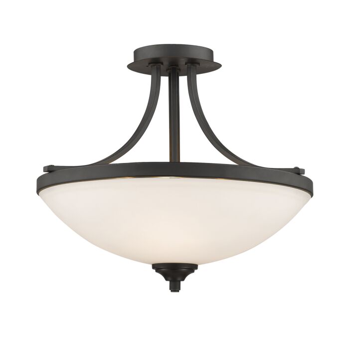 Z Lite Bordeaux 3 Light Semi Flush Mount Ceiling Light In Bronze