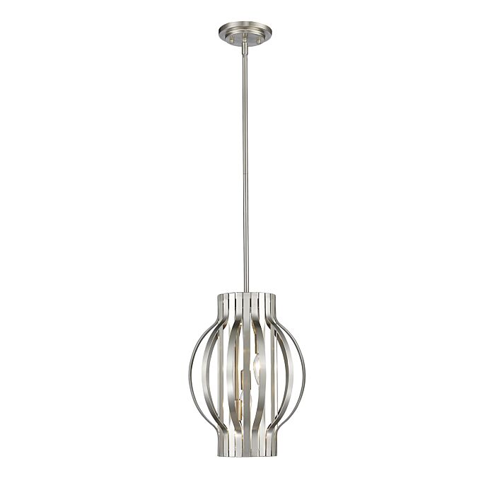 Z Lite Moundou 3 Light Pendant Light In Brushed Nickel