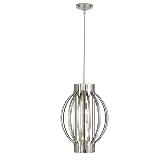 Z Lite Moundou 4 Light Pendant Light In Brushed Nickel