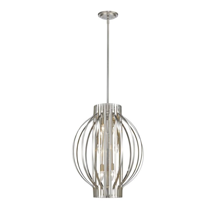 Z Lite Moundou 6 Light Pendant Light In Brushed Nickel