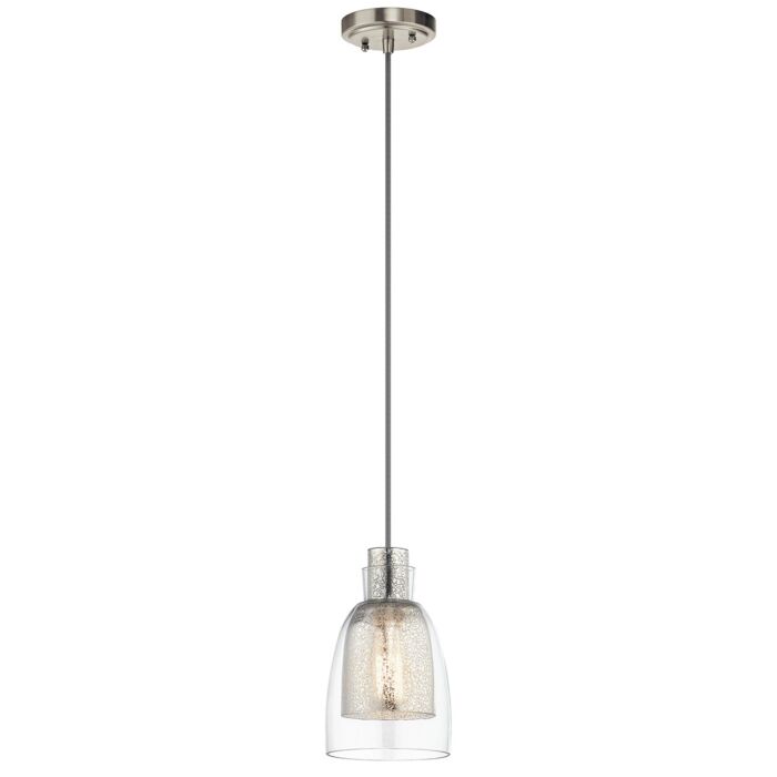 Kichler Evie 9.5 Inch Mini Pendant in Brushed Nickel
