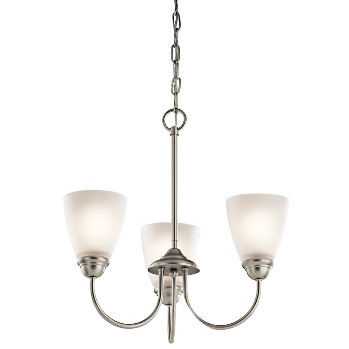 Kichler Jolie 3 Light Mini Chandelier in Brushed Nickel