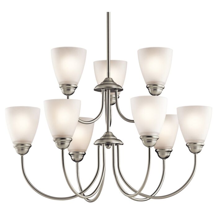 Kichler Jolie 9 Light Chandelier 2 Tier in Brushed Nickel