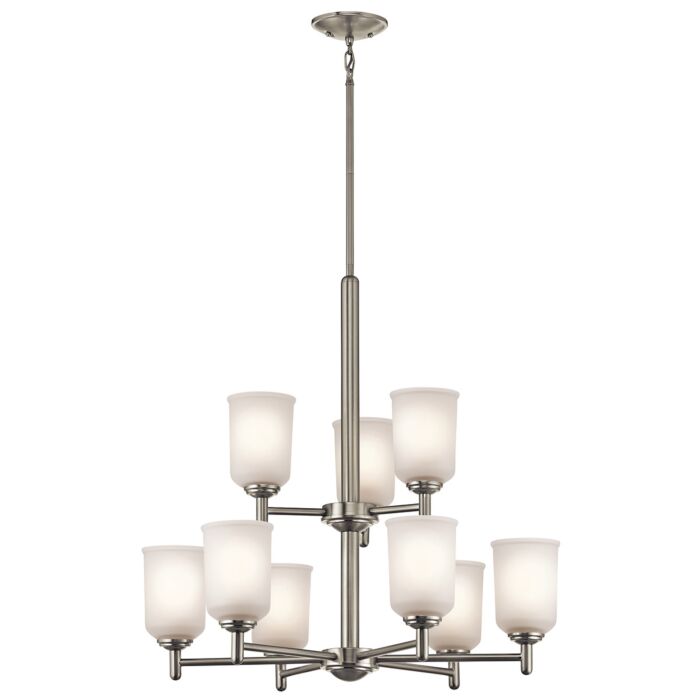 Kichler Shailene 9 Light Chandelier 2 Tier in Brushed Nickel