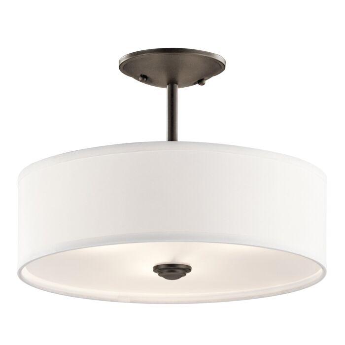 Kichler Shailene 3 Light Semi Flush Mount in Olde Bronze