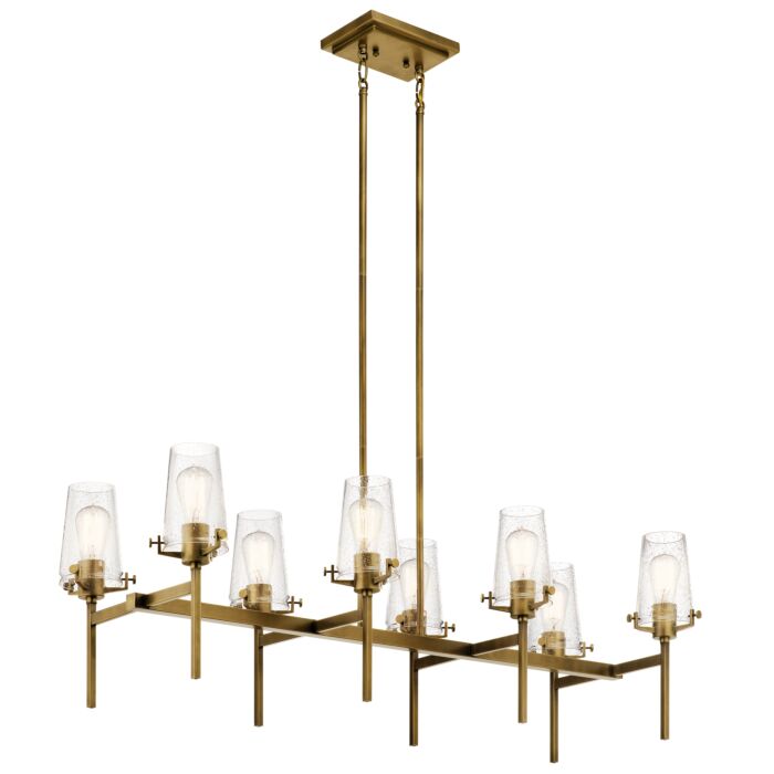 Kichler Alton 8 Light Industrial Chandelier in Natural Brass