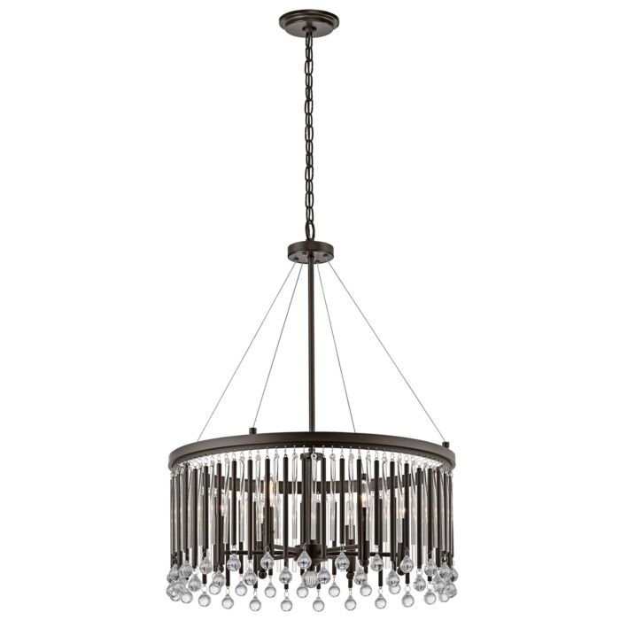 Kichler Piper 6 Light Chandelier Round Pendant in Espresso