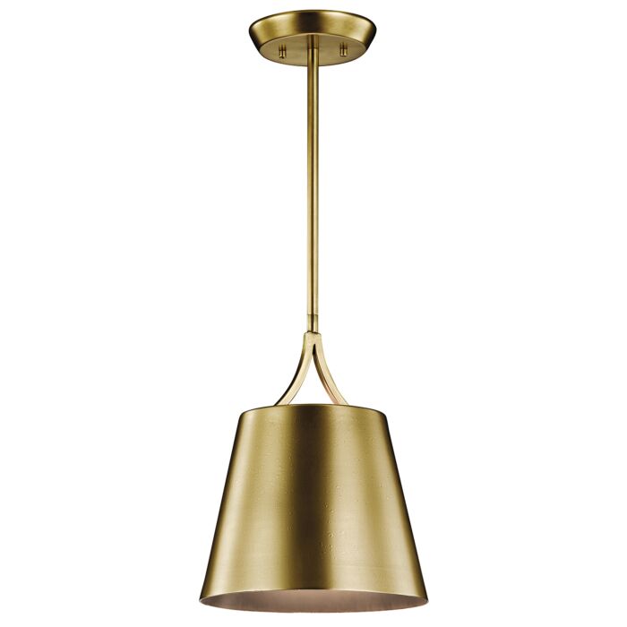 Kichler Maclain 1 Light Mini Pendant in Natural Brass
