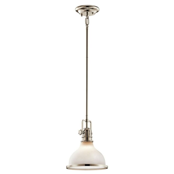 Kichler Hatteras Bay 1 Light Mini Pendant in Polished Nickel