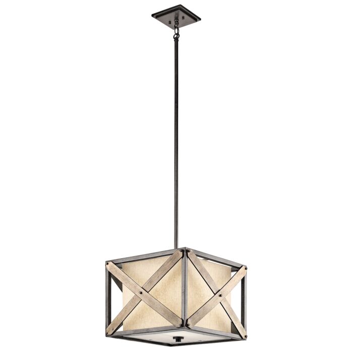 Kichler Cahoon 1 Light Pendant/Semi Flush in Anvil Iron