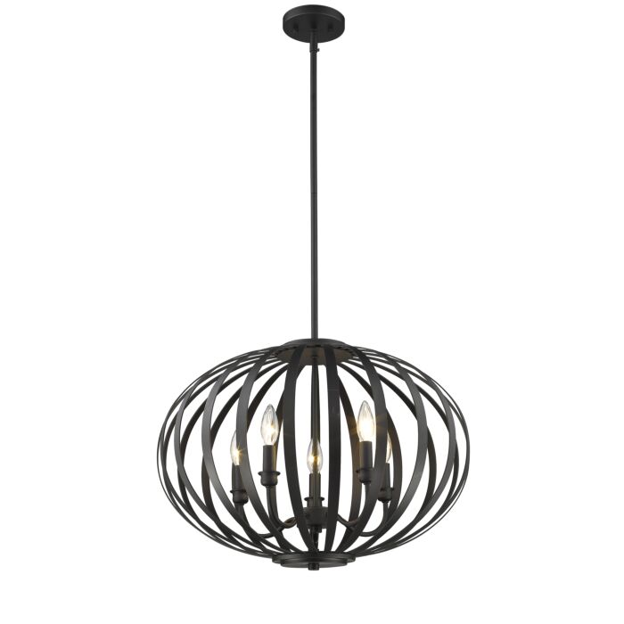 Z Lite Moundou 5 Light Pendant Light In Bronze