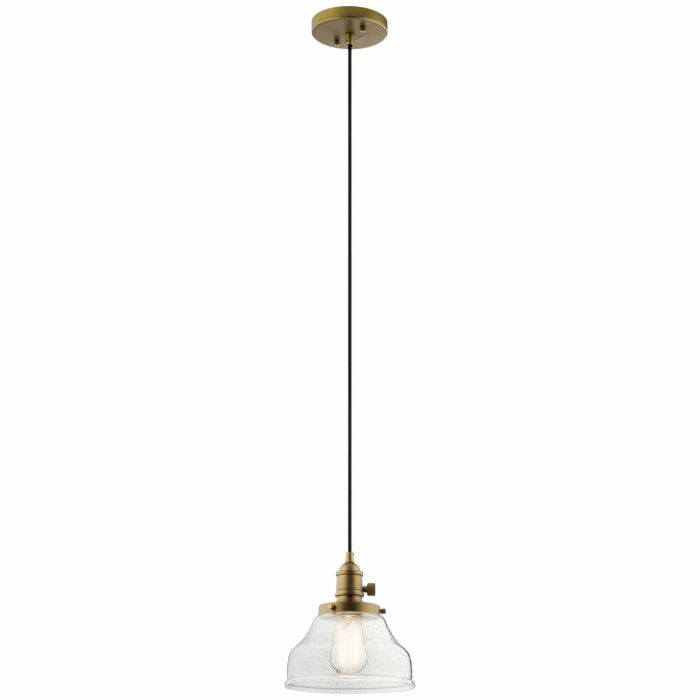 Kichler Avery 8 Inch Pendant Light in Natural Brass