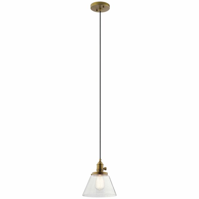 Kichler Avery 8 Inch Pendant Light in Natural Brass