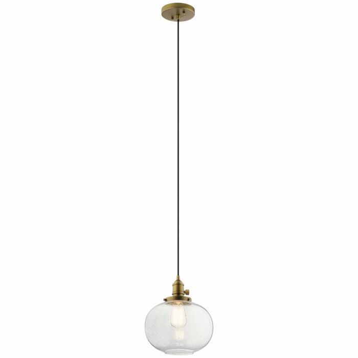 Kichler Avery 10 Inch Pendant Light in Natural Brass