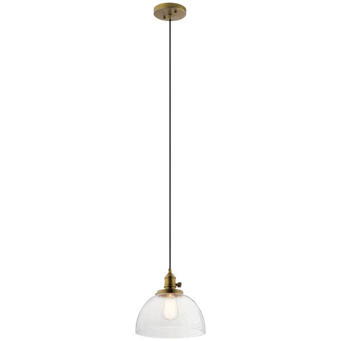 Kichler Avery 10 Inch Pendant Light in Natural Brass