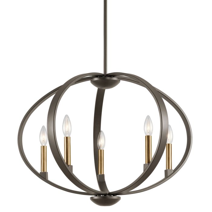 Kichler Elata 5 Light Drum Pendant in Olde Bronze