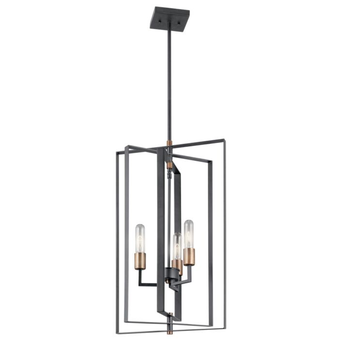 Kichler Taubert 15 Inch 3 Light Foyer Pendant in Black
