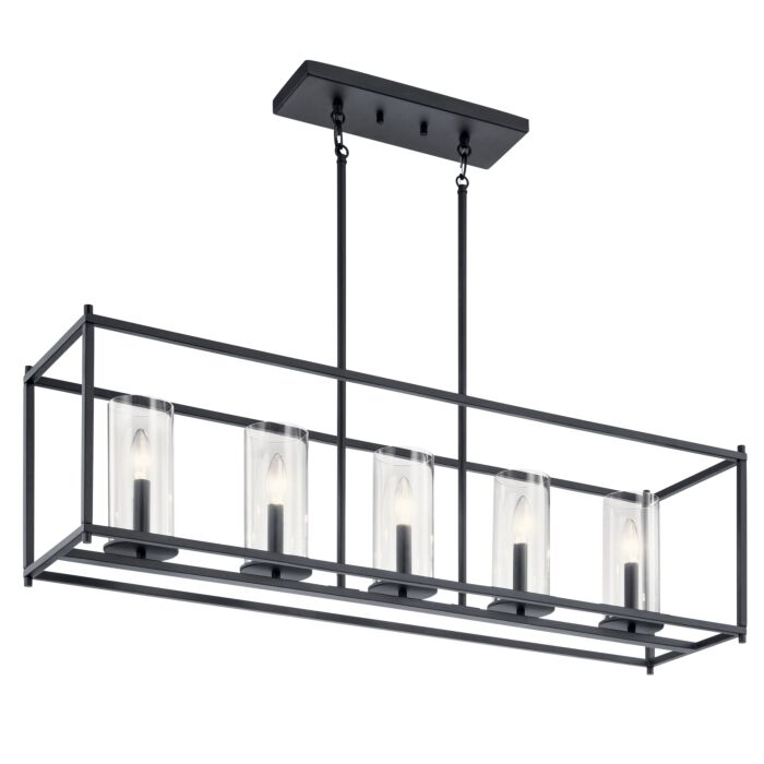 Kichler Crosby 5 Light Contemporary Chandelier in Black
