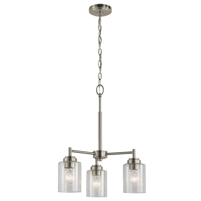 Kichler Winslow 3 Light Mini Chandelier in Brushed Nickel
