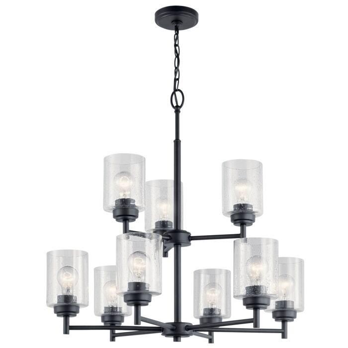 Kichler Winslow 9 Light Contemporary Chandelier in Black