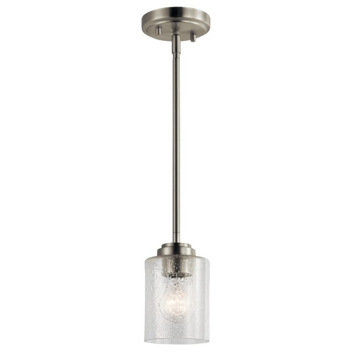 Kichler Winslow Mini Pendant 1 Light in Brushed Nickel