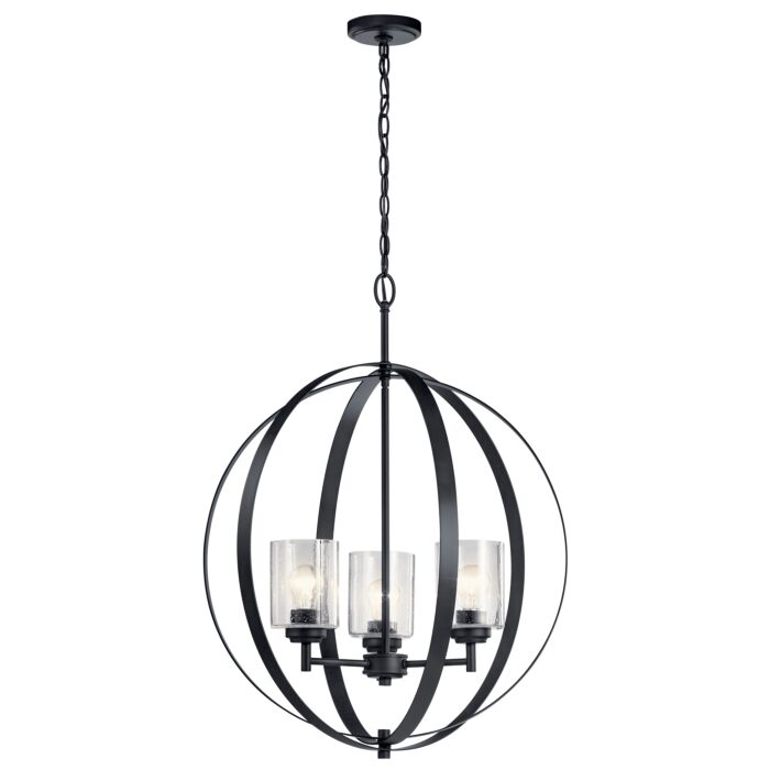 Kichler Winslow 3 Light Contemporary Chandelier in Black