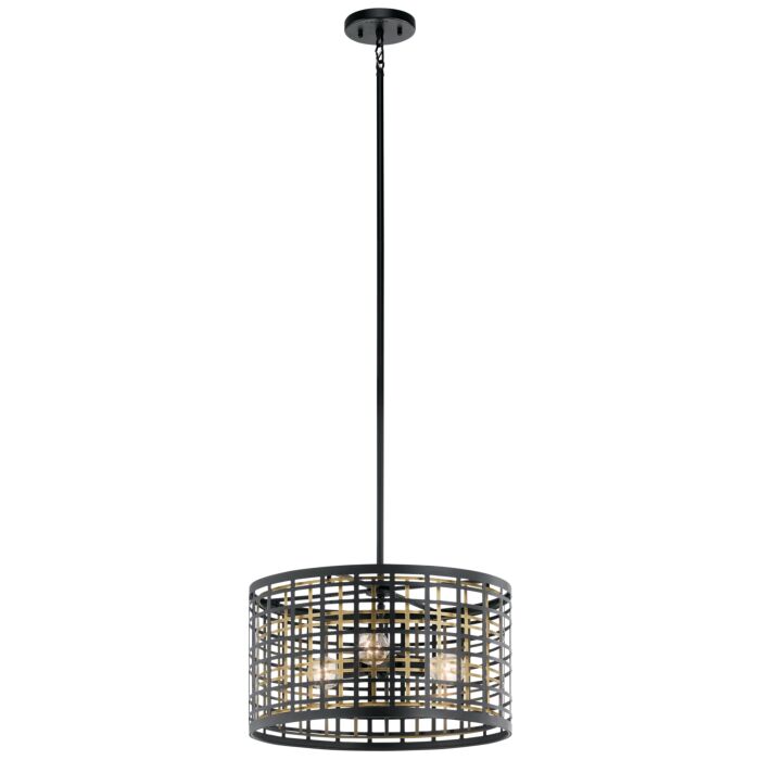 Kichler Aldergate Pendant/Semi Flush 3 Light in Black