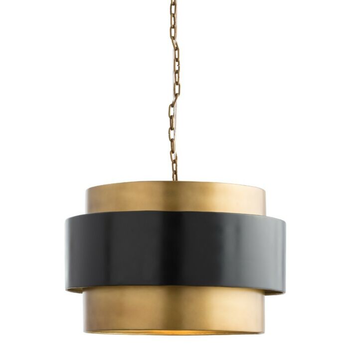 Arteriors Nolan 21.5 Inch Drum Pendant in Vintage Brass