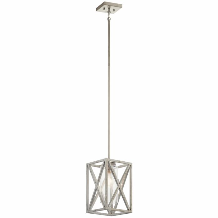 Kichler Moorgate 8 Inch Pendant Light in Distressed Antique White