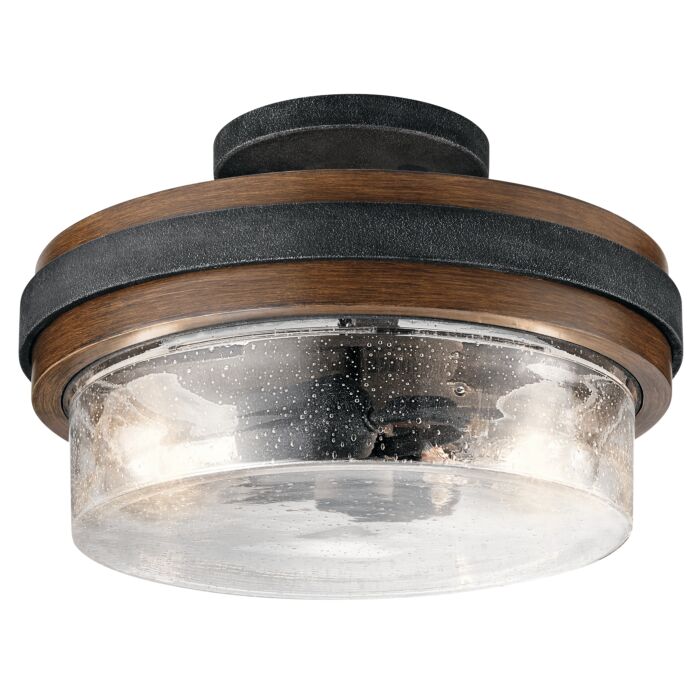 Kichler Grand Bank Semi Flush Ceiling Light in Auburn Stained Finish