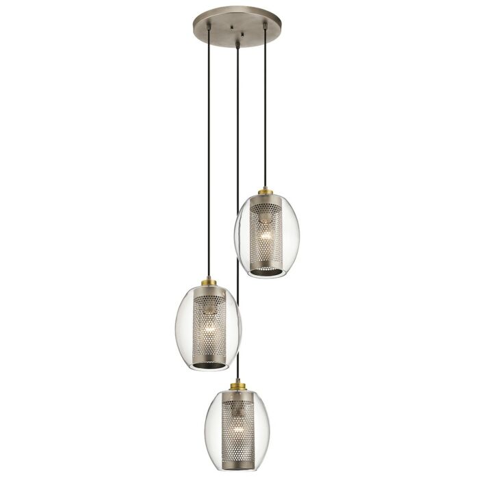 Kichler Asher Three Pendant Ceiling Light in Antique Pewter