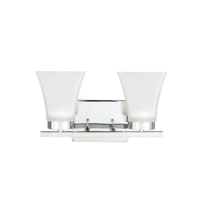Sea Gull Bayfield 2 Light 13 Inch Bathroom Vanity Light in Chrome