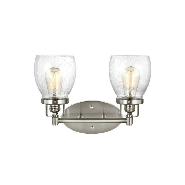 Sea Gull Belton 2 Light Bathroom Vanity Light in Brushed Nickel