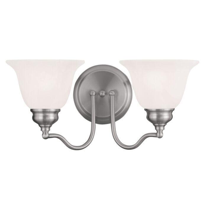 Essex 2-Light Bathroom Vanity Light in Brushed Nickel