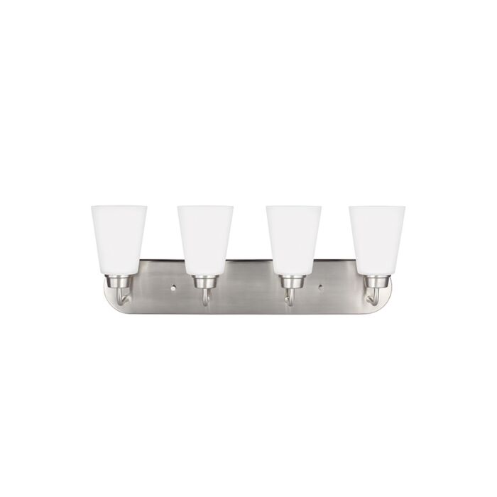 Sea Gull Kerrville 4 Light 25 Inch Bathroom Vanity Light in Brushed Nickel