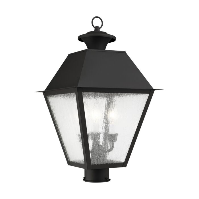 Mansfield 3-Light Post-Top Lanterm in Black