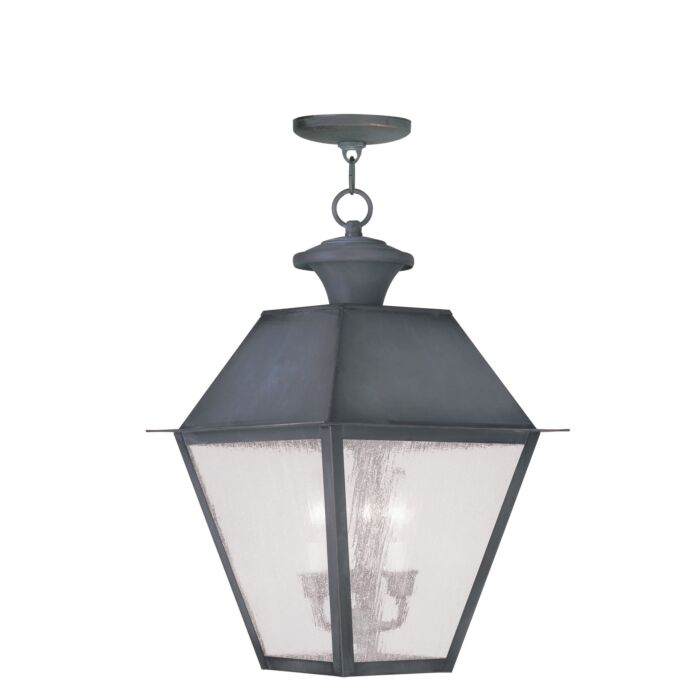 Mansfield 3-Light Outdoor Pendant in Charcoal