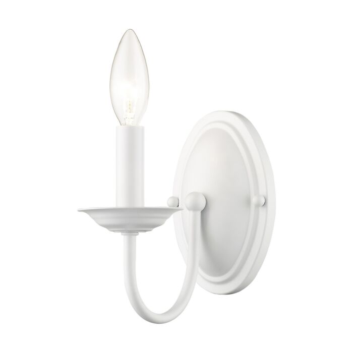 Home Basics 1-Light Wall Sconce in White