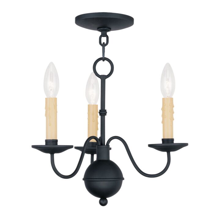 Heritage 3-Light Mini Chandelier in Black