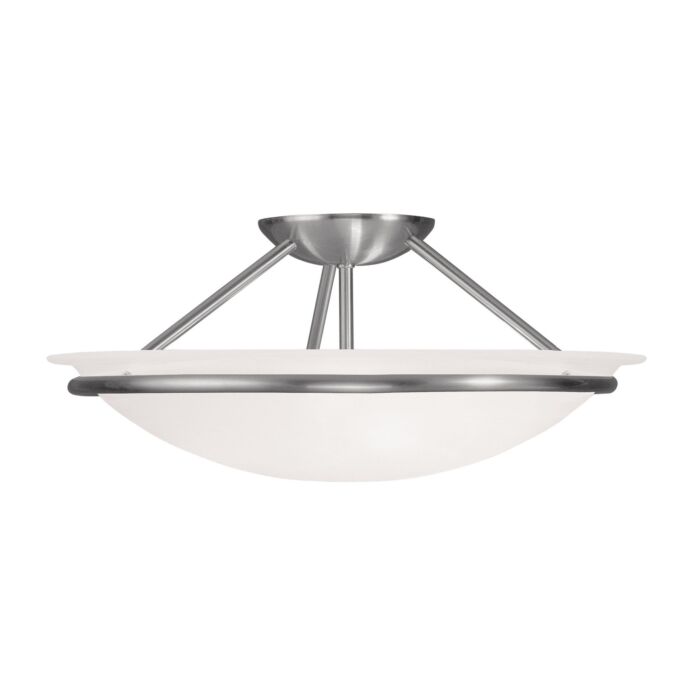 Newburgh 3-Light Ceiling Mount in Brushed Nickel