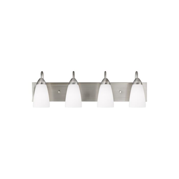 Sea Gull Seville 4 Light Bathroom Vanity Light in Brushed Nickel