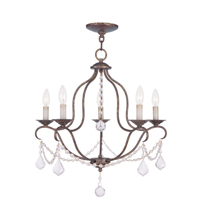 Chesterfield 5-Light Chandelier in Hand Applied Venetian Golden Bronze